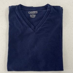 Mens large navy blue Champs v neck T-shirt
